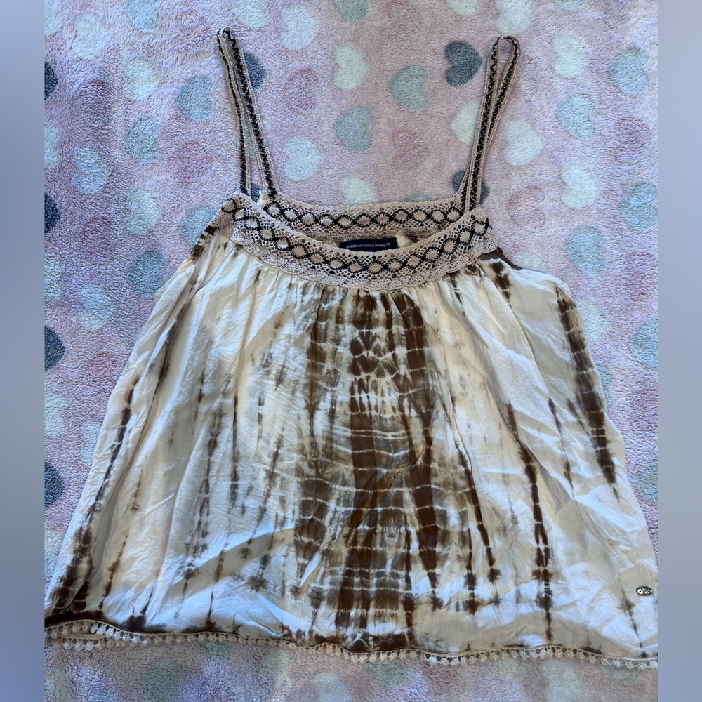 American Eagle Outfitters Brown and Cream Camisole